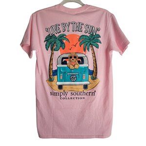 NWT| Pink | Simply Southern " Live By The Sun" Short Sleeve Tee
